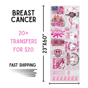 Breast Cancer | Dollar Deals DTF Transfer Gang Sheet For Graphic Tees