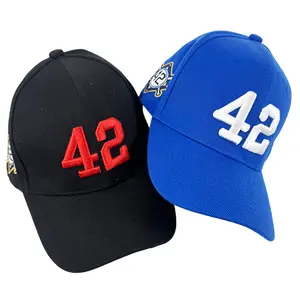 Robinson #42  Baseball Cap vintage style Day 50th Patch Dad Hat Snaback Sport Young people Outdoors Hat Adjustable Digital pattern Embroidered Blue Black Fan related accessories  Husband Christmas Gift couple hat high quality Hip hop hat