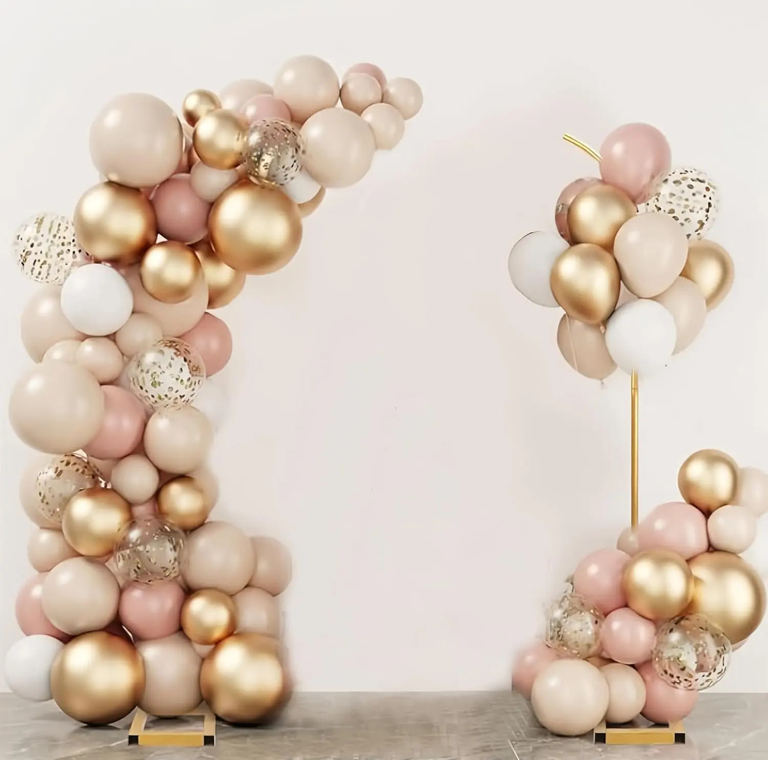 2-Piece Metal Balloon Arch Stand Set - Door Decoration, Photo Backdrop for Wedding, Birthday Ceremonies - Floral Arch Accessory