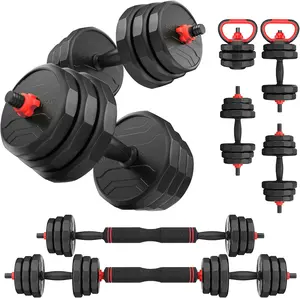 Adjustable Dumbbells Set, 55/70/90lbs Free Weight Set with Connector, 3 in 1 Dumbbells Set Used as Barbell, Kettlebells, Fitness Exercises for Home Gym Suitable Men/Women