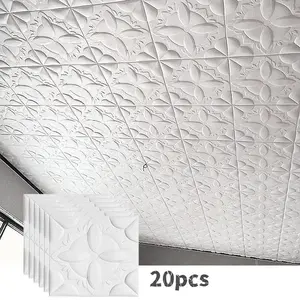 20pcs Self-Adhesive Wall Stickers DIY Decorative Wallpaper, Modern Minimalist Floral Design, Easy Install, Home Interior Cement Wall and Ceiling Renovation