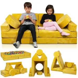 LX15 14pcs Modular Play Couch - Mustard Yellow LX15 14pcs Modular Play Couch - Mustard Yellow