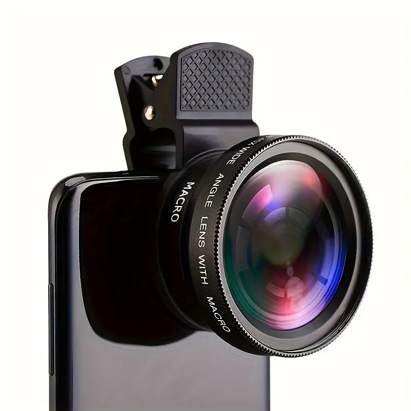 0.45X Phone Camera Lens, 2-in-1 Detachable Wide Angle & Macro, Portable Split Design Mobile Lens for All Smartphones, Smartphone Lens Attachment, Smartphone Camera Accessories, Cell Phone Accessories