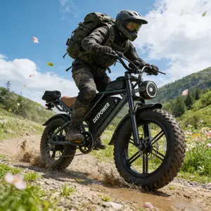 【2026 Gift & DEEPOWER Ebike】 1500W Beast Power,125Mile Range,UL 2849 Certified, 20" All-Terrain Fat Tires, 48V 60Ah Removable Battery, Quick-Charge Battery，Electric Bike for Adults,Full Suspension Electric bike onMountains/Snow/Sandy