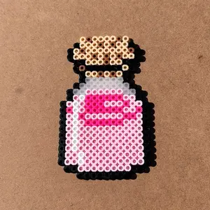 Pink love potion perler bead sprite