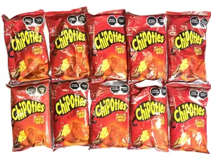 10 - PK BARCEL CHIPOTLES - Sabritas Chips - Snack Crispy Crunchy Bite - 65 GRAMS PER BAG - MEXICAN CHIPS - PAPITAS MEXICANAS - SABRITAS MEXICANAS