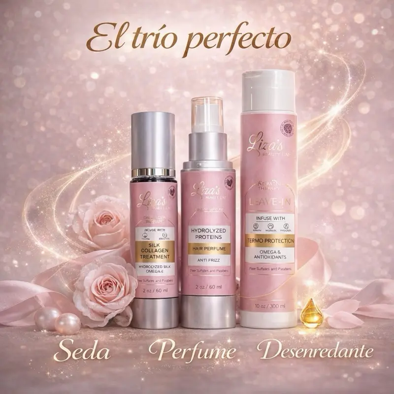 1607- Liza's Beauty Lines Perfect Trio Hair Care - Seda Perfume Desenredante with Hydrolyzed Proteins & Collagen Treatment
