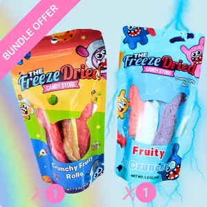 The Freeze Dried Candy Store Dynamic Duo Bundle - 2 Bags of Crunchy Fruity Rolls Air Crunchers - Sweet Snack Viral Trendy TikTok Candy