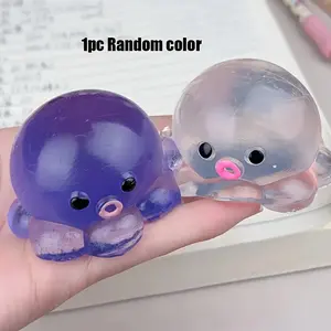 Cute Octopus Stress Ball Toy, Kawaii Squishies, Handmade Animal Sticky Squeeze Toy, Office & Party Gift, Random Color, Perfect for Reducing Stress