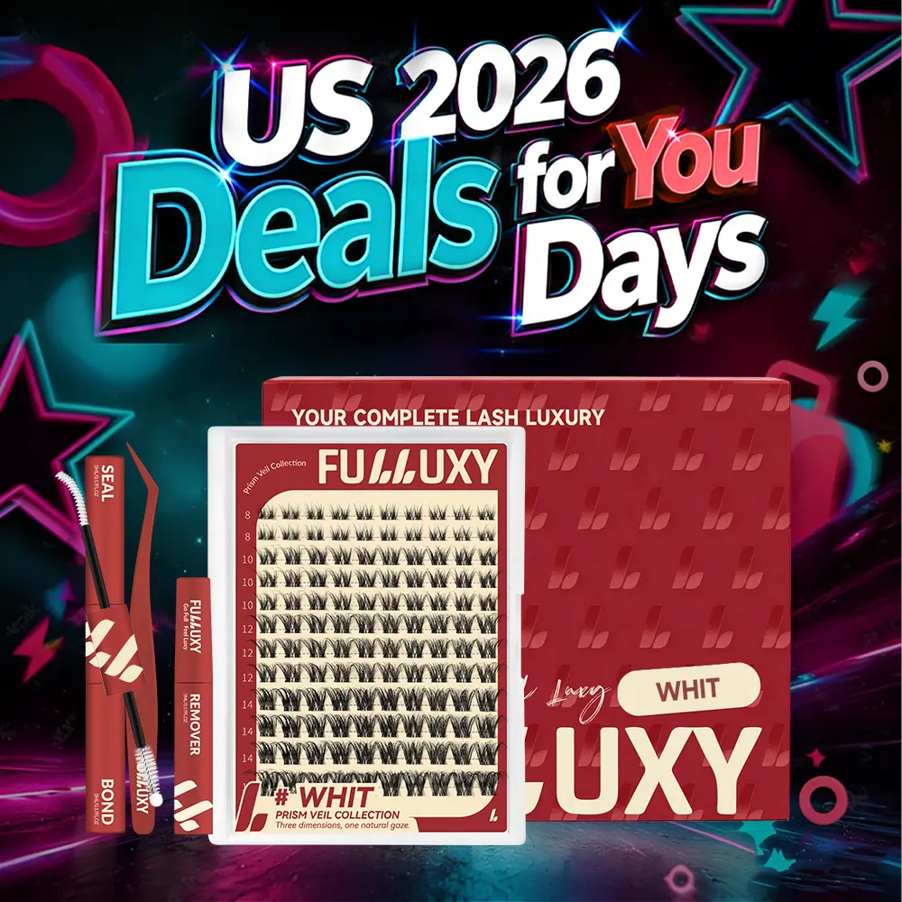 WHIT | Fulluxy Prism Veil Collection | 3D Dimensional Natural Cluster DD Curl, Sparkler Breeze Smudge-Proof Waterproof, Super Soft Thin Band, Beginner-Friendly Fluffy DIY Design for Natural Daily Glowup & Voluminous Look Makeup Cosmetic