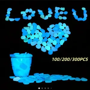 100/200/300pcs Glow-In-The-Dark River Rocks, Magic Garden Decor, Garden Stones, Aquarium Decoration, Landscape or Wedding Decor, Yard, Fish Tank, Pathway
