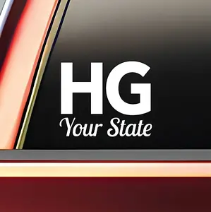 HG Holler Girl with Your State - Vinyl Decal for Cars, Trucks and More
