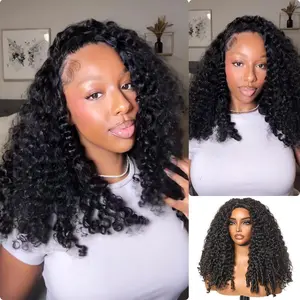 [Wequeen] Leave-out Friendly Burmese Curly Half Wig Glueless Blending Fulani Braids Human Hair Natural Volume Seamless Blend Realistic Hairline Adjustable Fit