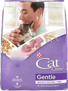Purina Cat Chow Gentle Dry Cat Food, Sensitive Stomach + Skin - 13 lb. Bag