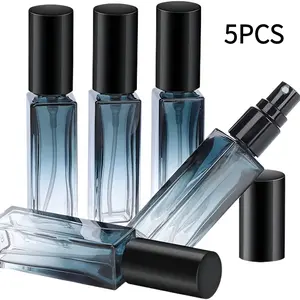 5pcs 10ML High-End Portable Perfume Bottles, Lightweight Travel-Ready Fine Mist Clear Glass Spray Bottles, Compact Design for Easy Use