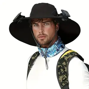 2026 New Three Solar Fan Outdoor Cooling Fan Hat — Sun Protection Hat with Solar Fan,Three-Power Rechargeable Fan,Outdoor Water-Resistant Fan hat,Ideal for Sporting Events,Unisex Design TikTokShopSpringGlowUp