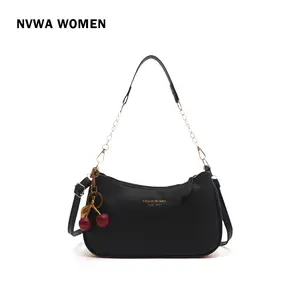 The Coquette Cherry Bag - Trendy Y2K Underarm Purse Black Pebbled Vegan Leather with Cute Charm and Dual Straps for Date Night hobo purse all-match commuter bag
