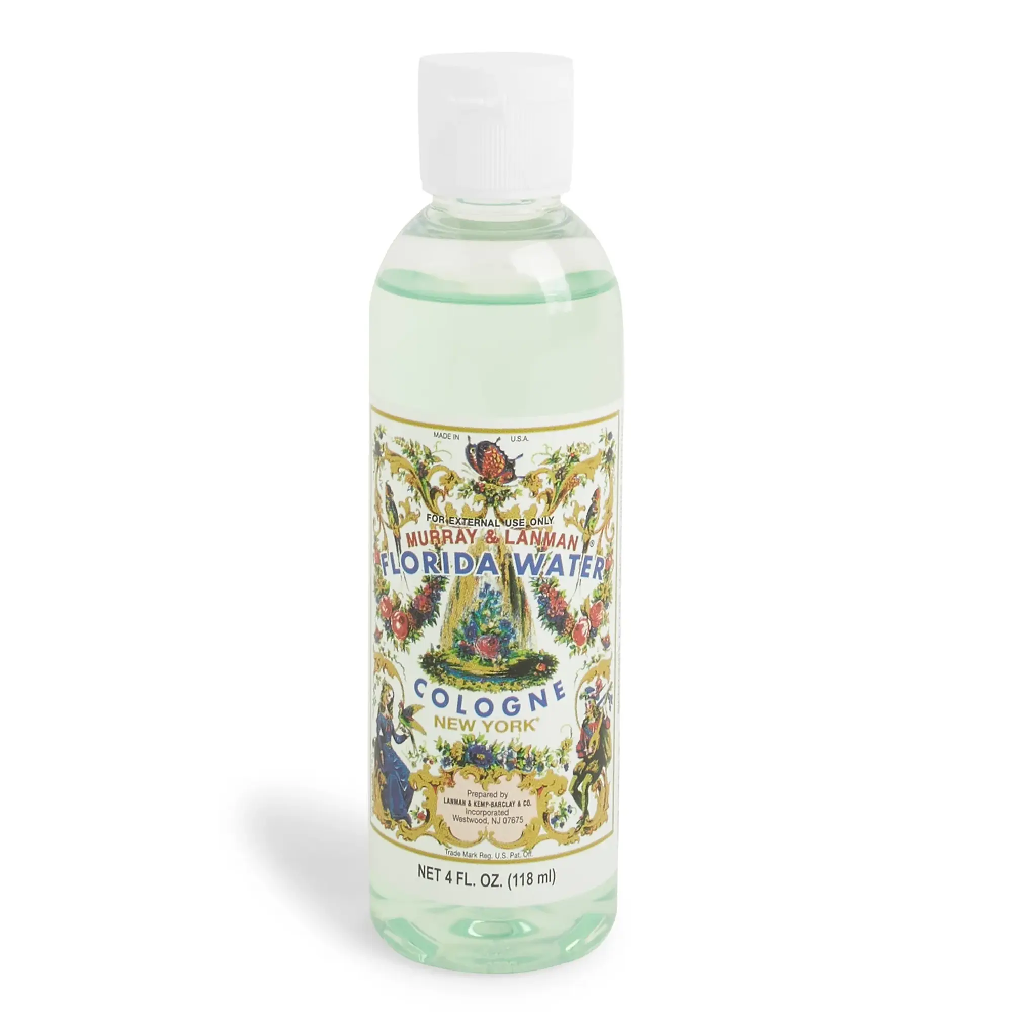 Murray & Lanman L&K Florida Water Cologne 4 Fl.oz Unisex Perfume with Light Florals & Lemon Notes Cooling & Calming Made in the US