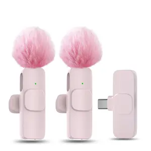 Wireless Collar-Clip Microphone, USB Rechargeable Clip-On Lavalier Mic for Video/Audio Recording, Professional Portable Microphone for Smartphones