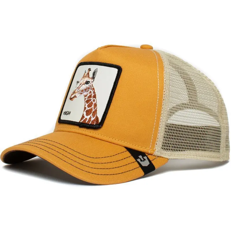 Animal pattern baseball cap cartoon mesh embroidery truck driver hat mesh cap black panther cock wolf mesh cap Outdoor for Dad Breathable Lightweight