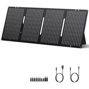 Portable Solar Panel 60W Foldable Solar Charger with DC/USB C/USB A Output DC Cable for Solar Power Station Power Bank Phone Laptop Outdoor Camping RV Road Trip