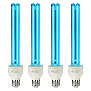 【FathersDayGift】 VEVOR 4-Pack 25W E27 Universal UVC Ozone UV Light Bulb, Quartz Tube, 253.7 nm + 185 nm Wavelength, Deep Cleaning, for 400 sqft Living Room, Office