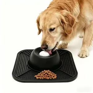 Slow Feeder Dog Bowl with Rolling Feature, Spill-Proof Licking Feeding Bowl for Liquid Treats, Food Slow Feeder, Interactive Puzzle Feeder for Puppies, Anxiety Relief Toy