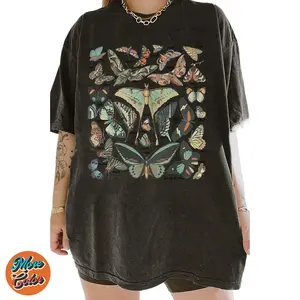 Butterfly & Moth Cottagecore Vintage Shirts, Cotton Unisex T-shirt, Crew Neck, Size S- 3xl, Menswear Top, Womenswear Top Underwear Streetwear