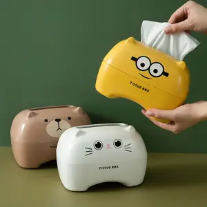 Cartoon Tissue Box, Cute Little Bear and Kitten Design, Creative Portable Lightweight Tissue Holder, Multifunctional Napkin Dispenser for Dining Table, Car, Bedroom, Home Decor
