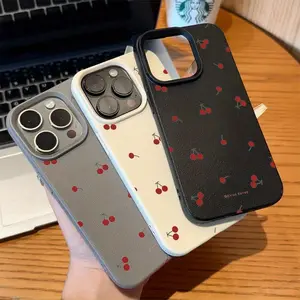 Cartoon Cherry Lychee Design Protective Smartphone Casing - Shockproof, Drop-Resistant, Durable High-End TPU Cover for iPhone 11,X,XS,XS Max,12-17 - Trendy Cellphone Protection Accessory