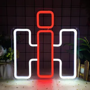 International Harvester Neon Sign, USB Powered Neon Light, Dimmable IH Farmall Tractor Vehicle Neon Light for Farm Bedroom Man Cave Bar Birthday Gifts, LED Signs