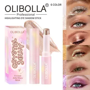 [OLIBOLLA Official] Crystal Jelly Shimmer Stick: Ultra-Shiny Eyeshadow & Highlighter for Inner Corner Glow, Dewy Jelly Texture, Smudge-Proof Makeup