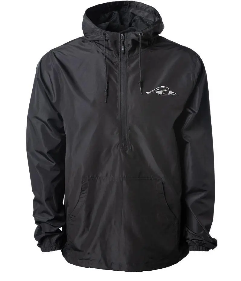 American Flyway Waterfowl Men's Windbreaker Jacket, Packable 1/2 Zip with Mesh-Lined Hood & Pockets, Water-Resistant Fabric, Zipper, Menswear, Elastic, Polyester, Soft, Welt Pocket, Toggle, Pullover, All Weather, 600 Mm Water Resistance, 82 Gm