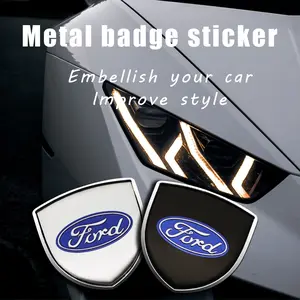 3D Metal Shield Emblem Car Sticker Body Decal, Vehicle Exterior Decoration, Compatible with Ford Focus 2 3 4 Mk2 Mk3 Mk4 St F150 Mondeo Fiesta Fusion Ranger Mustang