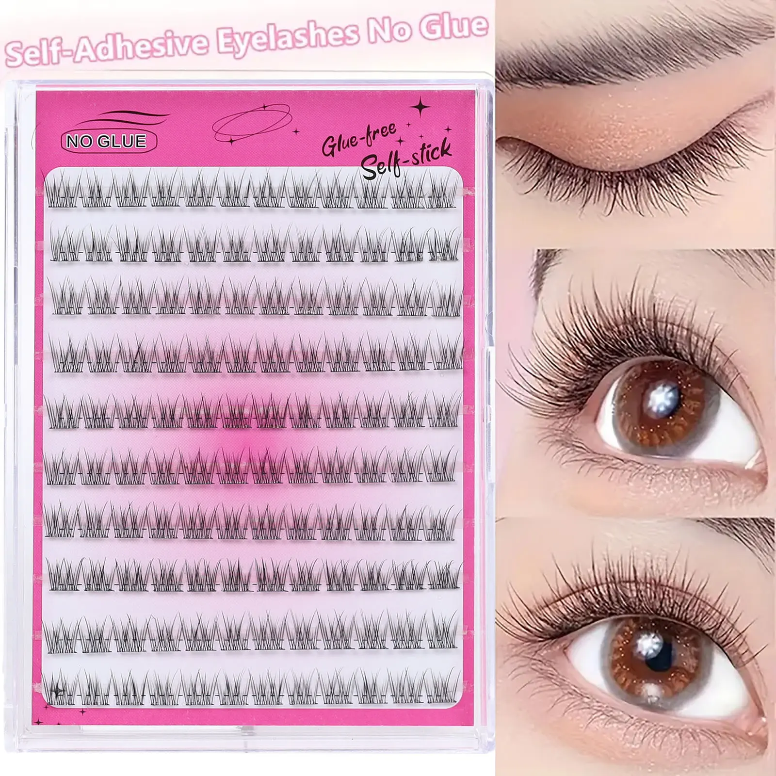 120pcs self-adhesive eyelash extension agent - C Curl, 10-12mm long, natural style, reusable and easy to use, suitable for beginners, DIY eyelash bags, curl enhancing eyelashes, Diy Volume Eyelashes, Eyelash Cluster Extension