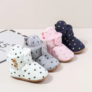 Spring Baby Shoes - Soft & Cozy Star Print Booties for Infants - Perfect for First Steps
