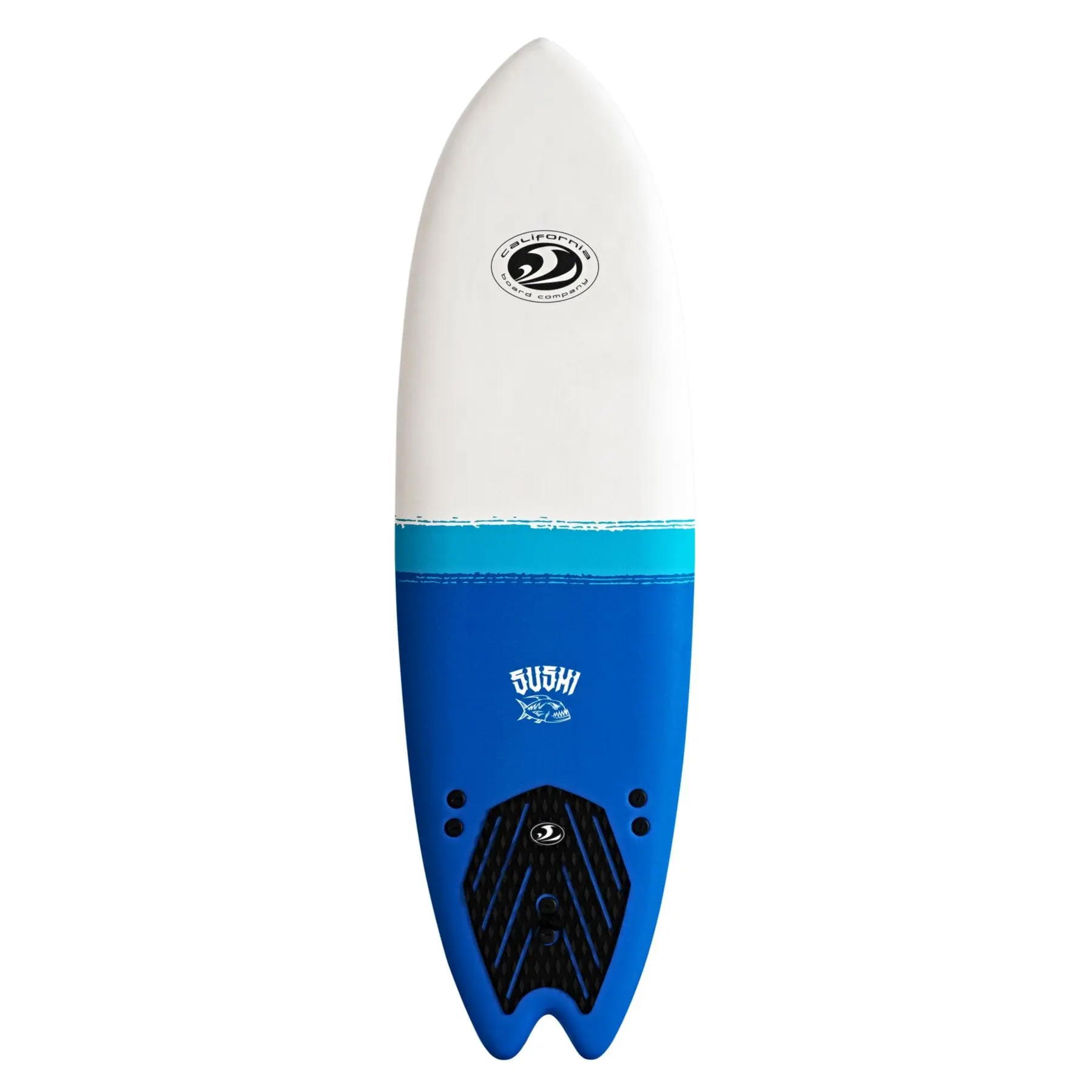 California Board Company Sushi 6'2" (74 in) Fish Soft Surfboard for Fish Surfing, Lightweight 5.5 lbs, Custom Molded EPS Core with 3 Heat Laminated Wood Stringers, Tri-Fin System, Includes Leash, Surfboards, Neoprene Padded Ankle Strap, Custom Moulded, Gr