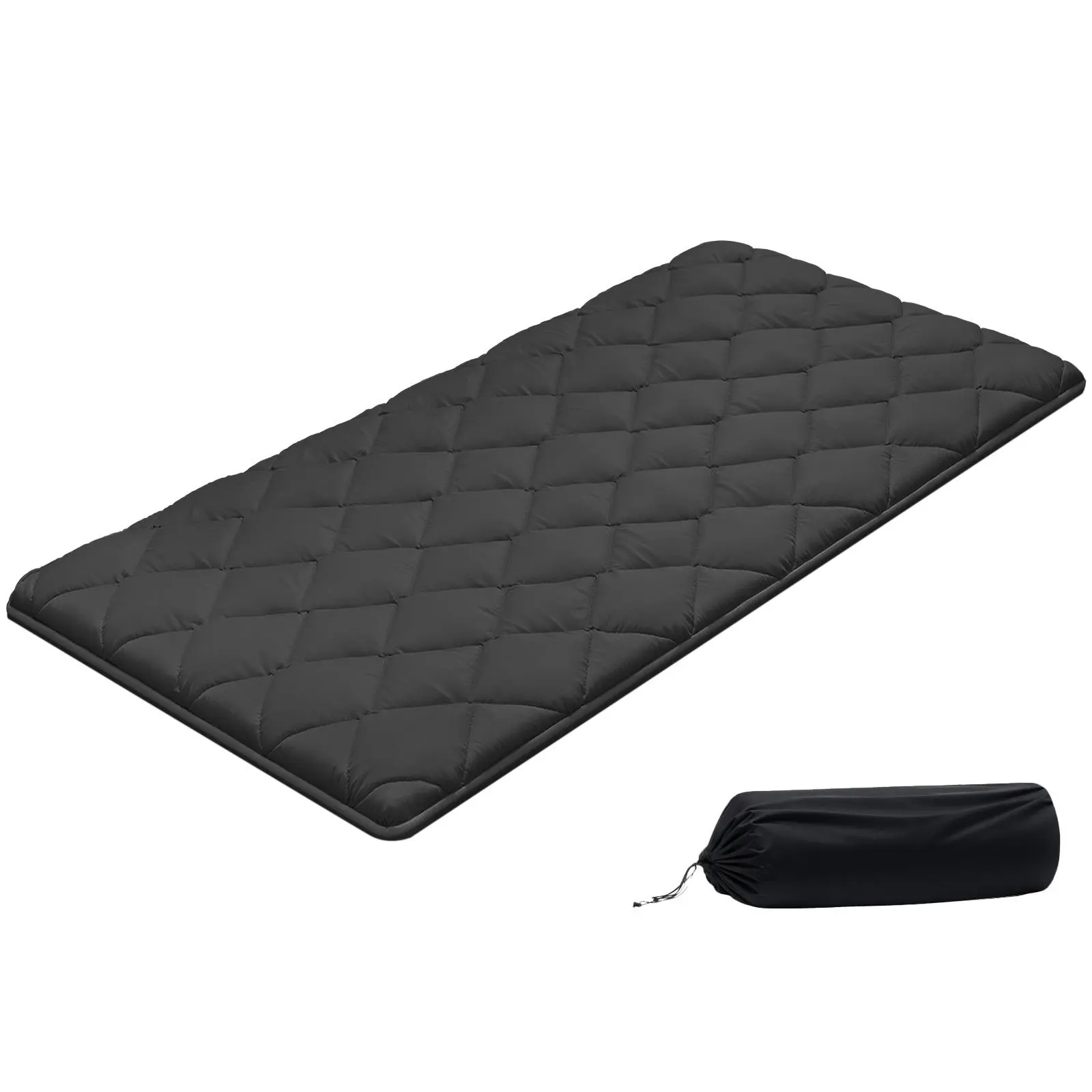 【SummerFinds】VEVOR Japanese Tatami Mat, Twin Size Foldable Japanese Tatami Mattress, Futon Mattress with Storage Bag & Fastener, 9-Layer Floor Mat for Sleeping, Dormitory, Meditation, Yoga, 80 x 39 x 3.5 in, Black