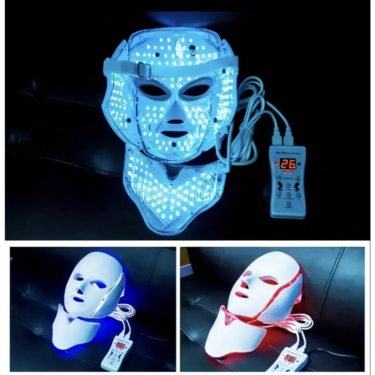 Red Light Therapy Face Mask for Facial Care LED Infrared Mask for Home Work Travel Yoga Use Enhances Skin Health
