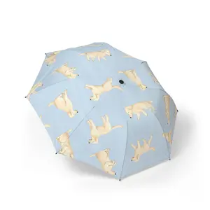 Cream Golden Retriever Compact Umbrella