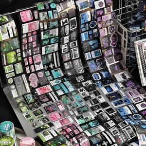 6 Rolls Daily Theme Die-Cut Adhesive Tape, DIY Decorative Sticker Roll Set, Perfect for Scrapbooking & Craft Projects, Sticker Packs