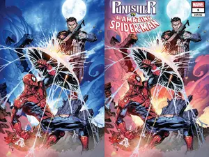 Punisher Vs The Amazing Spiderman #1 Set Trade Dress & Virgin By Jonathan uribe a San Diego Comicon Exclusive