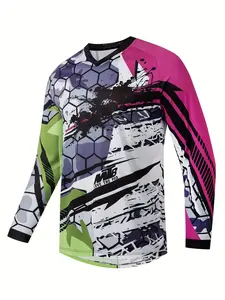 Mountain Bike Conquer Off-Road Cycling Quick-Dry Breathable Shirt, Sport Outdoor Clothing, Jersey, Long Sleeve Fitted Casual Outdoor Sports Top, All Seasons Wear