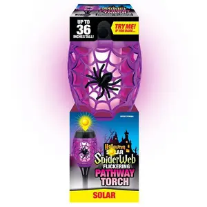 Magic Seasons 6061137 Halloween Spider Web Flicker Pathway Torch Light - Multi-Color Festive Decor, Pack of 12