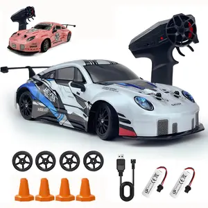 Remote Control Drift Car toy 2.4GHz 1:24 Scale 4WD High Speed Vehicle with LED Lights Two Batteries and Drifting Tires Racing Cars for Kids Fun Gifts