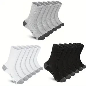 6 Pairs Crew Socks Cushion Athletic Socks Breathable High-Performance Cushioning Breathable Running Crew Socks for Men Women comfortable everyday support