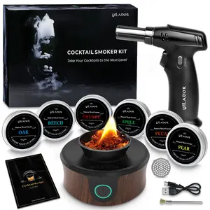 Yilador Electric Cocktail Smoker Kit, Drink Cocktail Kit for Old Fashioned Bourbon Whiskey etc., 6 Flavours Wood Chips, Bar Sets & Bar Utensils (Without Butane)