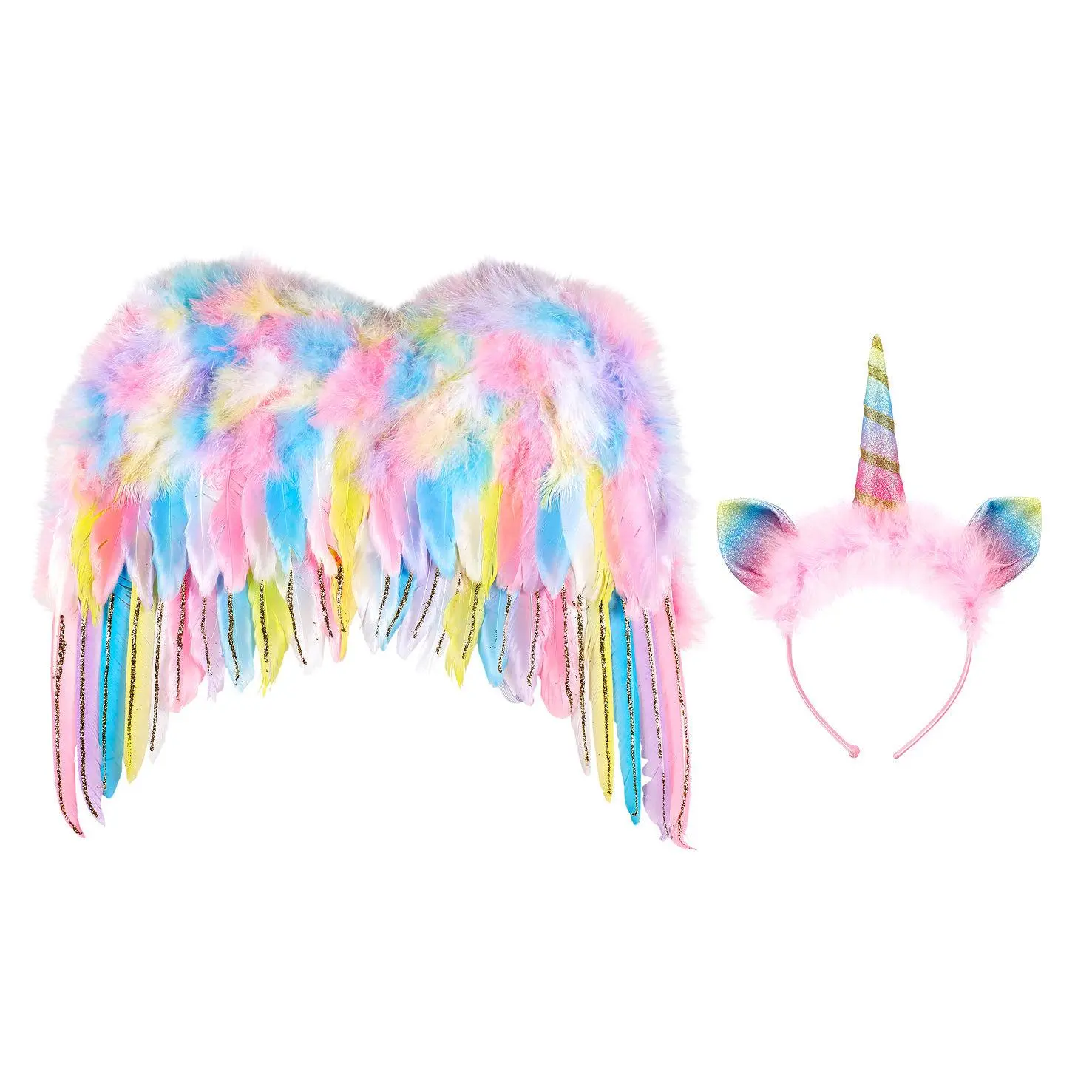 Unicorn Wings & Head band set - Costume Accessory for Kids - Carnival & Festive Use
