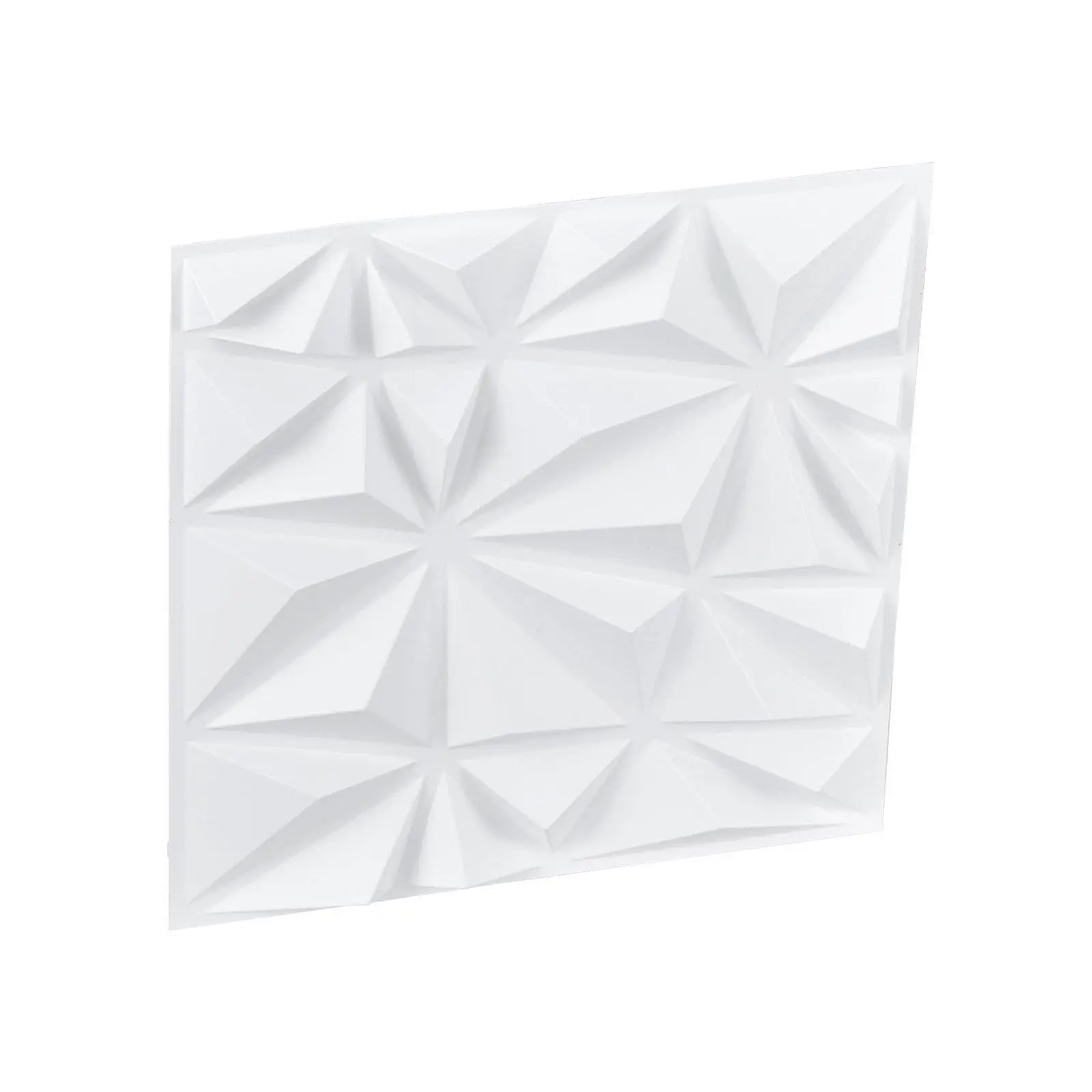 3D PVC Decorative Wall Panels, 33-Pack Contemporary Diamond Matte White 11.81x11.81in (32 Sq.Ft Coverage), Easy Installation, Indoor Use Decorative Paneling for Home Improvement
