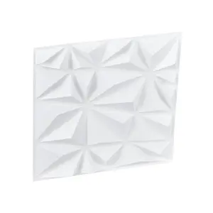 3D Wall Panels 33-Pack 11.81 x 11.81'' PVC 32 Sq.Ft Coverage Diamond Matte White